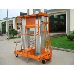 Order Picker Forklift 21 M Height Red Color Aluminium Ladder Electric Climbing Work Platform Double Mast