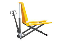 Yellow Color Scissor Lift Manual Pallet Stacker With Extra Long Front Legs 1670 Mm​​ ​Turning Radius