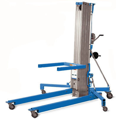 Portable Manual Pallet Stacker Aluminium Cylinder Type Manual Material Lift 6000mm Max Lift Height