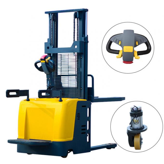 Double Lift Cylinder High Lift Pallet Stacker 3500mm Lifting Height